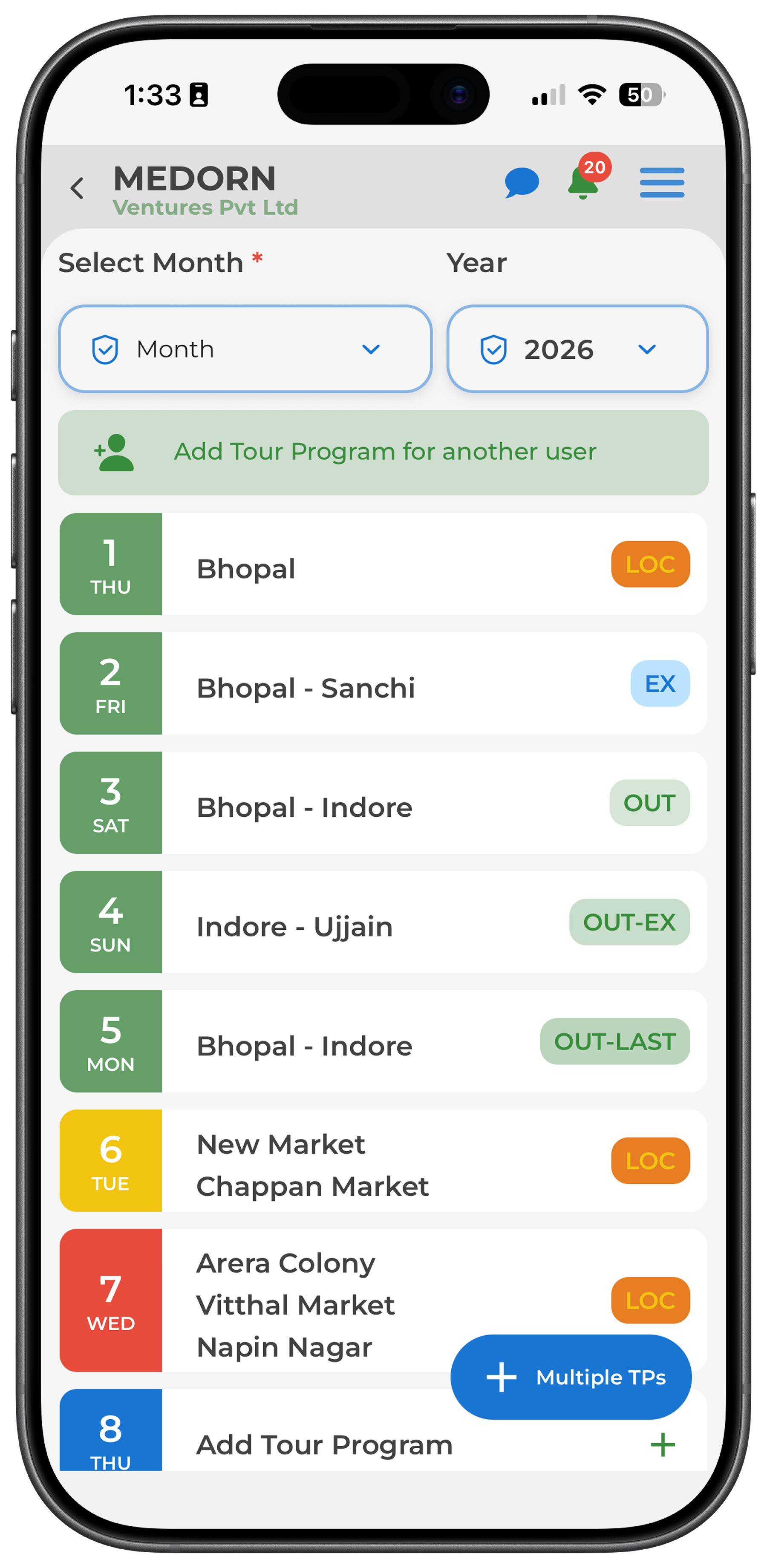 Tour Program Planning